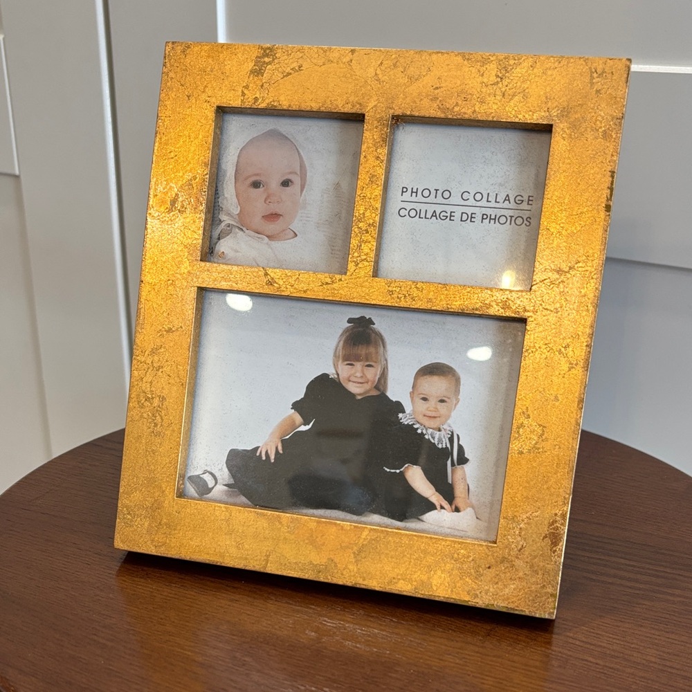 Gold Foil look Photo Collage Frame